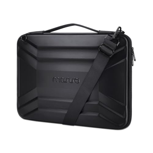 MOSISO 15-15.6 inch Hard Shell Laptop Sleeve Shoulder Bag, EVA Computer Bag | Waterproof Shockproof Protective Symmetrical Trapezoid Carrying Case Compatible with MacBook Pro 16, HP, Dell Notebook, Black
