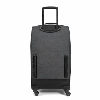 EASTPAK TRANS4 M – 68L Medium Checked Luggage Bag, Two Compartments, TSA Lock, 360° Spinner Wheels, and Telescopic Handle, Black Denim - color: Black Denim, size: 68 Liter Checked Bag