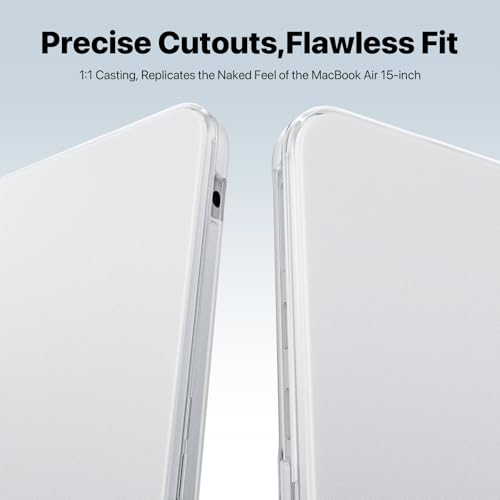 Macaset MacBook Air 15 inch Case M5-M2 2026-2023 A3448 A3241 A3114 A2941 | 100% Laptop Color Match, Easy to Snap on, Air 15.3 Hard Shell Protective Laptop Cover - color: Matte Clear