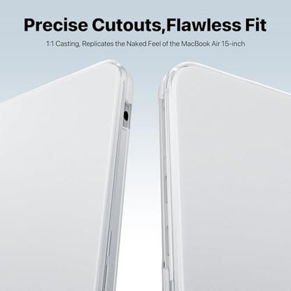 Macaset MacBook Air 15 inch Case M5-M2 2026-2023 A3448 A3241 A3114 A2941 | 100% Laptop Color Match, Easy to Snap on, Air 15.3 Hard Shell Protective Laptop Cover - color: Matte Clear