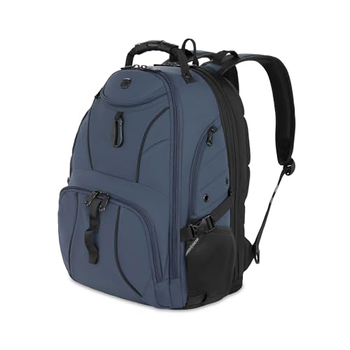 SWISSGEAR 1900 ScanSmart Laptop Backpack, Fits Most 17-Inch Laptops, TSA-Friendly Lay-Flat Design, RFID Protection, and Tablet Pocket, Black, 31L, 18.5-Inch - color: Blueberry