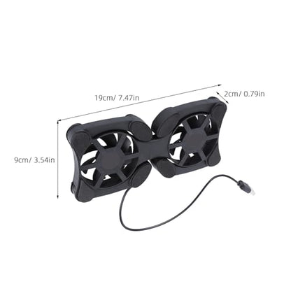Kisangel Portable Foldable Laptop Cooler and USB Cooling Stand with Dual Fans for Notebook Computers, Black, Suitable for Gaming and Office Use