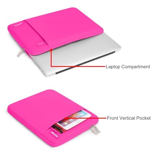 MOSISO Laptop Case 13 inch, Laptop Sleeve Bag with Pocket | Compatible with MacBook Neo A3404 2026/Air/Pro 13 M5/M4/M3/M2/M1 2026-2016, Polyester Vertical Computer Bag, Bright Rose - color: Bright Rose, size: 13 inch
