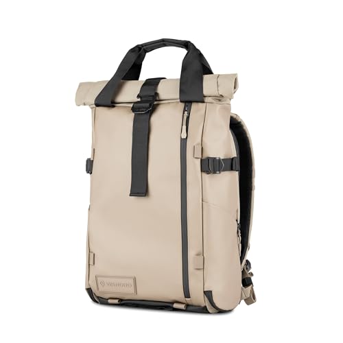 WANDRD PRVKE Rolltop 21L V4 Camera Backpack – Expandable Weatherproof Travel Bag with Laptop Sleeve and Clamshell Opening - color: Yuma Tan, size: 21L (Bag Only), style: Rolltop