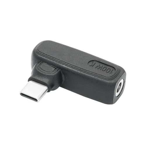 90 Degree 100W DC 4.0mm x 1.7mm Power Adapter, Input 15 - 20.5V, PD Chip | Right Angle DC 4017 Female to USB Type C Male PD Plug, Built in PD Intelligent Chip Quick Identification V/A, for USB C Port - style: DC 4017 Female to USB Type c Male - 100W