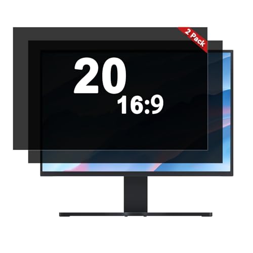 [2-Pack] 20 Inch Computer Privacy Screen Filter (16:9 Aspect Ratio) | Removable,Anti Glare & Blue Light Blocking,Compatible with HP Dell LG ASUS Acer Samsung Lenovo ViewSonic Monitor - size: 20.0'' Widescreen (16:9)
