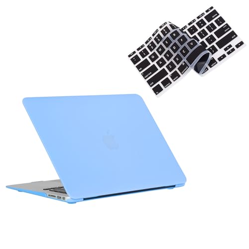 RUBAN Case Compatible with MacBook Air 13 Inch (Models: A1369 & A1466, Older Version 2010-2017 Release), Slim Snap On Hard Shell Protective Cover and Keyboard Cover (Airy Blue) - color: Airy Blue