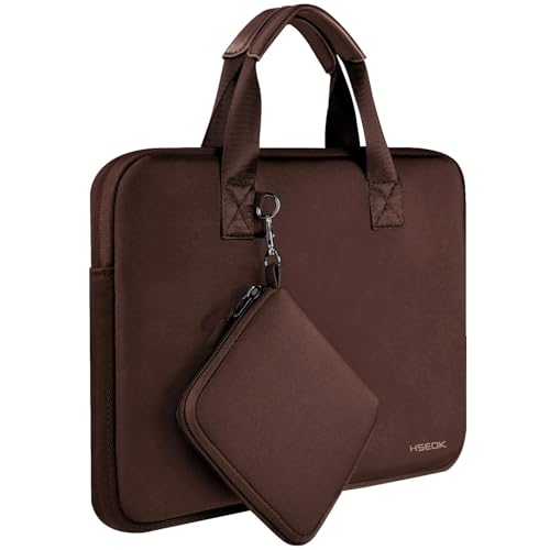 Hseok Laptop Sleeve 13.3-14 inch Case with Small Pouch, Neoprene Computer Bag Compatible with MacBook Neo/Pro 14 M5/M4/M3/M2/M1, Mac Air/Pro 13.3, XPS 14 and Most 13-14 inch Notebooks,Coffee - color: Coffee, size: 13"-14"