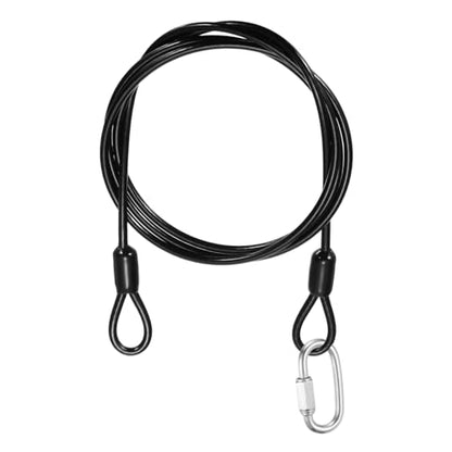 PATIKIL Security Cable Lock (1/8" Dia 3.3ft, Black) Vinyl Coated 304 Stainless Steel Double Loop Flexible Wire Rope Safety Cable with Quick Links Locking Connectors - color: Black, size: 1/8" x 3.3ft