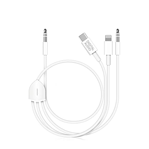 3in1USB C to 3.5mm AudioCable for iPhone/Samsung,Car Stereo,Headset,Speaker | Compatible with iPhone17 16 15 14 13 12 11 XS XR X 8 7 iPad Pro, Samsung Galaxy S23 S22 S21 Ultra