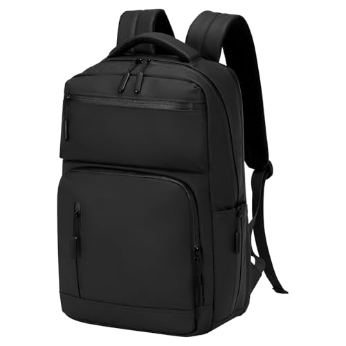 Waterproof Laptop Backpack for Men & Women, Flight Approved Anti-Theft Daypack with 15.6-inch Laptop Sleeve (Black) - color: Black