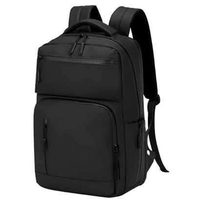 Waterproof Laptop Backpack for Men & Women, Flight Approved Anti-Theft Daypack with 15.6-inch Laptop Sleeve (Black) - color: Black