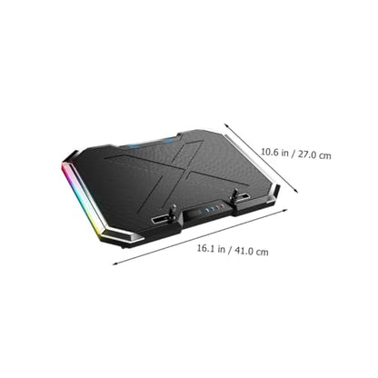 Angoily RGB Laptop Cooling Pad Adjustable Height Quiet Fan for Gaming Laptops Design for Air Cooling and Enhanced Gaming