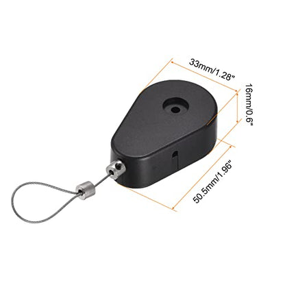 MECCANIXITY Retractable Cable Lock with Self-Adhesive, Remote Control Security Lock Anti-Lost Rope Hardware Cable Lock 600g Tensile Force Black - color: Black