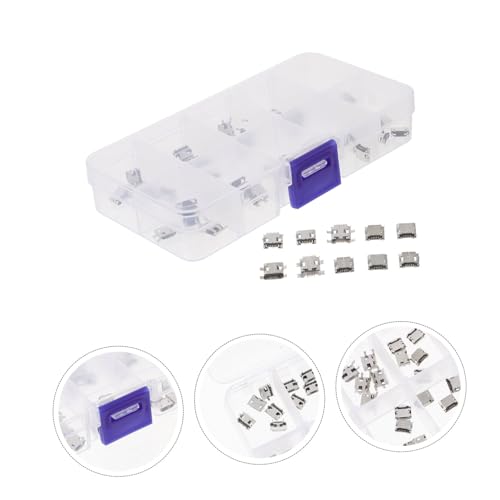 50pcs USB Female Socket Connector Construction Pin USB Solder Type for Mobile Devices and Projects