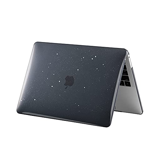 Se7enline for MacBook Pro 14 inch Case 2026-2021 M5 M4 M3 M2,Glitter Black | Crystal Glitter Bling Matte Hard Shell Laptop Case with Keyboard Cover Anti-Scratch Heat Dissipation Full Port Access - color: Glitter Black