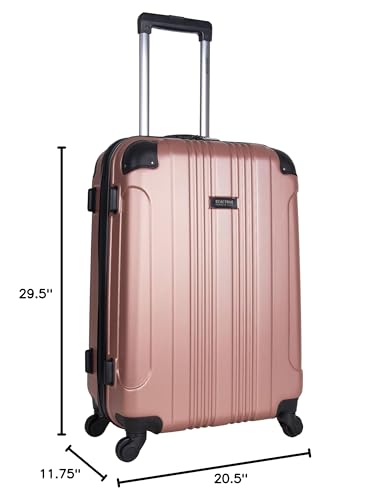 Kenneth Cole REACTION Out of Bounds Lightweight Hardshell 4-Wheel Spinner Luggage, Rose Gold, 28-Inch Checked - color: Rose Gold, size: 28-Inch Checked