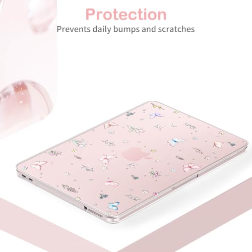 Feams for MacBook Neo 13 Inch Case 2026 A3404, Stylish Protective Clear Case Hard Shell Transparent Cover for MacBook Neo 13 Inch 2026 (A18 Pro Chip) with Keyboard Cover, Butterfly Whisper Garden - color: Butterfly Whisper Garden