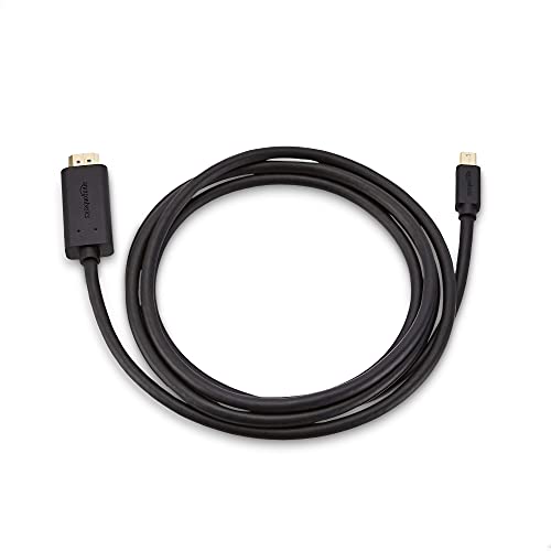 Amazon Basics Mini DisplayPort to HDMI Cable, Gold-Plated, 6 ft, Case of 52, Black - size: 6-Feet (Pack of 52)