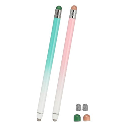 PATIKIL 2 Pcs Stylus Pens for Touch Screens, 2 in 1 High Sensitivity Universal Pen Capacitive Stylus for Phone Tablets Laptop Touch Screen Devices, Pink Green - color: Pink Green