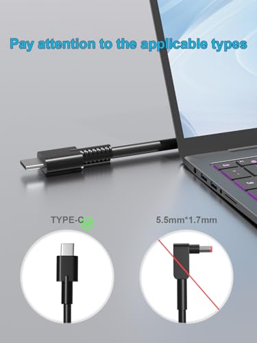 65W USB C Charger Compatible with HP ProBook 460 465 430 435 440 445 450 455 630 635 640 445R 455R G6 G7 G8 G9 G10 G11 G4 G5 Pro c640 c645 Fortis x360 11 14 Chromebook Firefly 14 16 Laptop