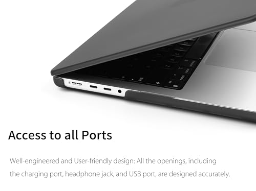 UESWILL for MacBook Pro 16 inch Case M5 M4 M3 M2 M1 A3429 A3428 A3403 A3186 A2991 A2780 A2485 (2021-2026 Release), Smooth Touch Matte Hard Shell Cover + Microfiber Cloth, Black - color: Black, size: MacBook Pro 16" (M1 M2 M3 M4 M5)