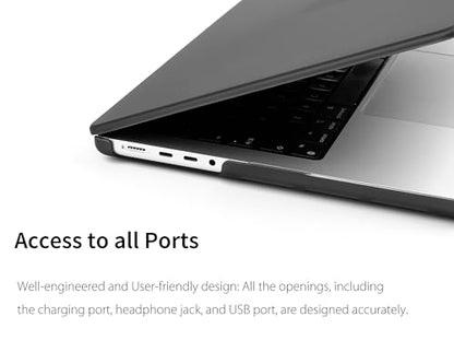 UESWILL for MacBook Pro 16 inch Case M5 M4 M3 M2 M1 A3429 A3428 A3403 A3186 A2991 A2780 A2485 (2021-2026 Release), Smooth Touch Matte Hard Shell Cover + Microfiber Cloth, Black - color: Black, size: MacBook Pro 16" (M1 M2 M3 M4 M5)