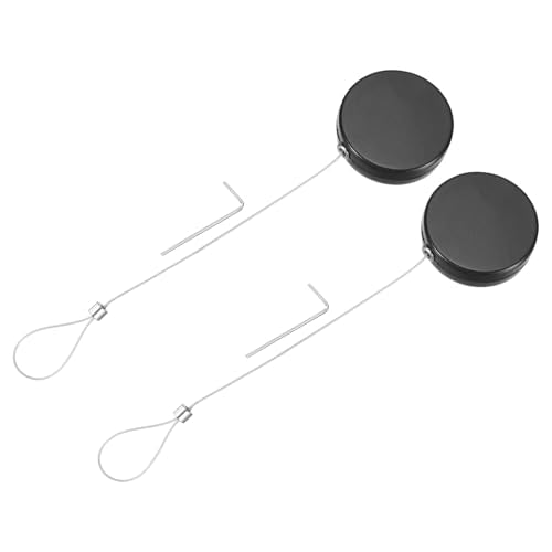MECCANIXITY 3.3ft Retractable Cable Lock with Latch Remote Control Security Lock with Adjustable Cord Tether Anti Theft for Laptop, TV, 150 G, Black, 2 Pack - color: Black