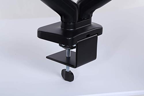 Dual Monitor Arm Desk Mount – Adjustable Height Gas Spring – VESA Mount with C Clamp & Mounting Base – Computer Monitor Stand for Screen up to 32 inch – Holds up to 20 lbs., Black (DMM-24) - size: Dual Arm