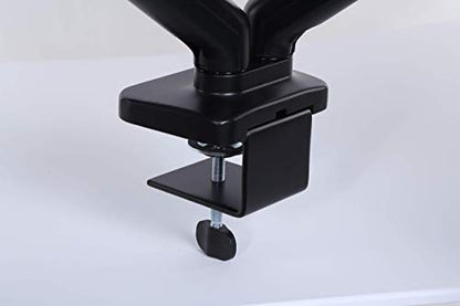 Dual Monitor Arm Desk Mount – Adjustable Height Gas Spring – VESA Mount with C Clamp & Mounting Base – Computer Monitor Stand for Screen up to 32 inch – Holds up to 20 lbs., Black (DMM-24) - size: Dual Arm