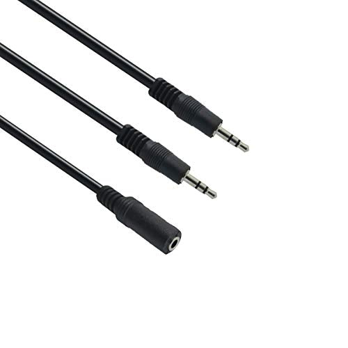 3.5mm Audio Splitter Cable, Dual Device AUX Adapter for PC Headphones | Aluminum Connector, Stereo Audio Sharing, PC Laptop Gaming Speaker Headphone Compatible, Plug & Play Design - size: 6ft