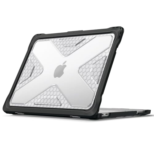 Fintie Rugged Case for MacBook Neo 13 Inch A3404 2026, Clear | Heavy Duty, Fingerprint Resistant, Shock-Absorbing, TPU Bumper, Hard Shell, Snap-On Cover, Work Travel Study Daily Use - color: Clear