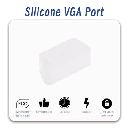 10 PCS VGA/DB9 Port Anti-dust Plugs, Silicone Covers Caps Stoppers, Port Protector for RS232, HDB15, DB9, 0.59 x 0.28 (LxW) - size: VGA/DB9/Transparent/10 PCS