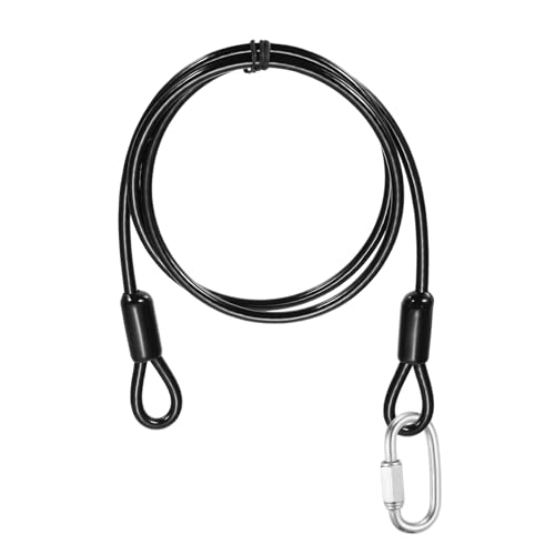 PATIKIL Security Cable Lock (3/16" Dia 3.3ft, Black) Vinyl Coated 304 Stainless Steel Double Loop Flexible Wire Rope Safety Cable with Quick Links Locking Connectors - color: Black, size: 3/16" x 3.3ft