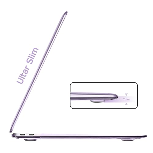 B BELK for MacBook Air 13 inch Case M1 2021 2020 2019 2018, Crystal Purple | Model A2337 A2179 A1932, Plastic Laptop Hard Shell for MacBook Air 13.3 inch Case with Keyboard Cover & Screen Protector - color: Crystal Purple