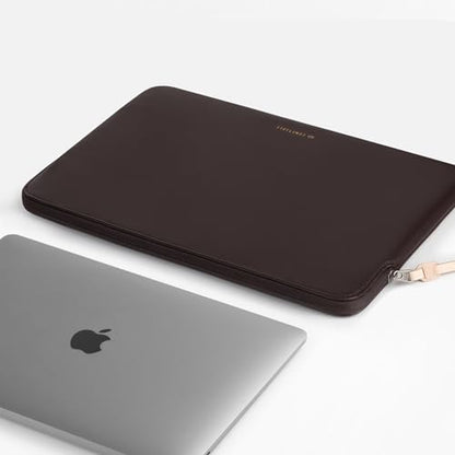 Comfyable Slim Protective Laptop Sleeve Compatible with 13/14 Inch MacBook Air & MacBook Pro M5/M4/M3/M2 Pro/Max 2026, Mac Travel Case, Laptop Pouch, Slim PU Leather Cover, Chocolate - color: Chocolate, size: For 13.3"-14" Mac Pro / Mac Air