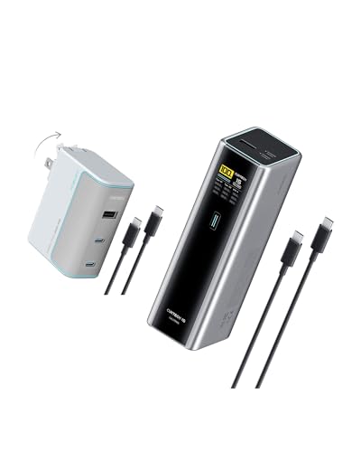 CUKTECH 15 Ultra 140W 20000mAh Power Bank+ 100W USB C 3-Port Charger Combo, Multi-Device Fast Charging, Portable Laptop Charger for MacBook Pro/Air, iPhone 16/15/Pro, Samsung Galaxy, Pixel, and More