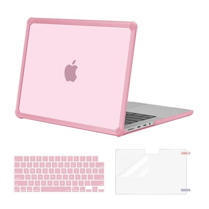MOSISO Compatible with MacBook Pro 14 inch Case M5 M4 M3 M2 M1 2026-2021 | 3 in 1 Kit Anti-Crack Hard Shell with TPU Bumper, A3427 A3426 A3434 A3112 A3185 A3401 A2918 A2992 A2779 A2442, Chalk Pink - color: Chalk Pink