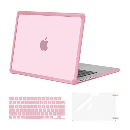 MOSISO Compatible with MacBook Pro 14 inch Case M5 M4 M3 M2 M1 2026-2021 | 3 in 1 Kit Anti-Crack Hard Shell with TPU Bumper, A3427 A3426 A3434 A3112 A3185 A3401 A2918 A2992 A2779 A2442, Chalk Pink - color: Chalk Pink