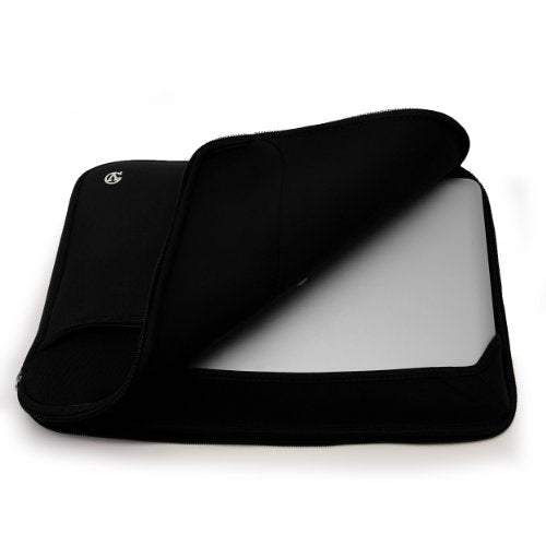 Neoprene Laptop Case | Lightweight Travel Protection | 13" Notebook Compatible Water Resistant Tech Sleeve (Black) - color: Black