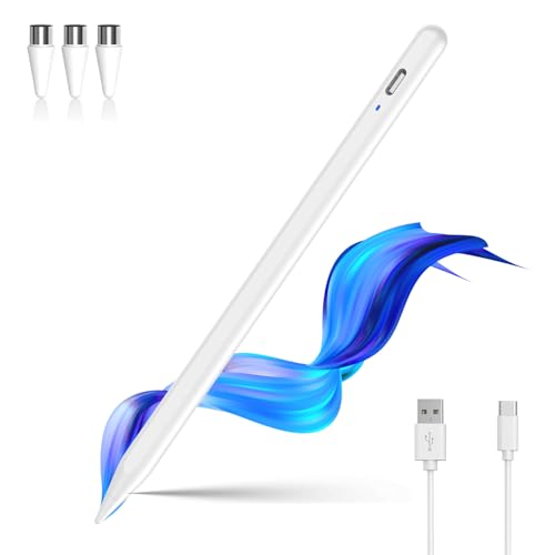 Universal Stylus Pen for Touchscreen for Android & iOS Phones/Tablet | Magnetic iPad Pencil for Writing/Drawing with 3 Durable POM Tip,Stylus Pen for iPad/Pro/iPhone/Samsung/Lenovo/Huawei,White - color: White