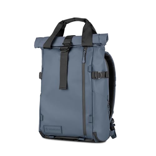 WANDRD PRVKE Rolltop 21L V4 Camera Backpack – Expandable Weatherproof Travel Bag with Laptop Sleeve and Clamshell Opening - color: Aegean Blue, size: 21L (Bag Only), style: Rolltop