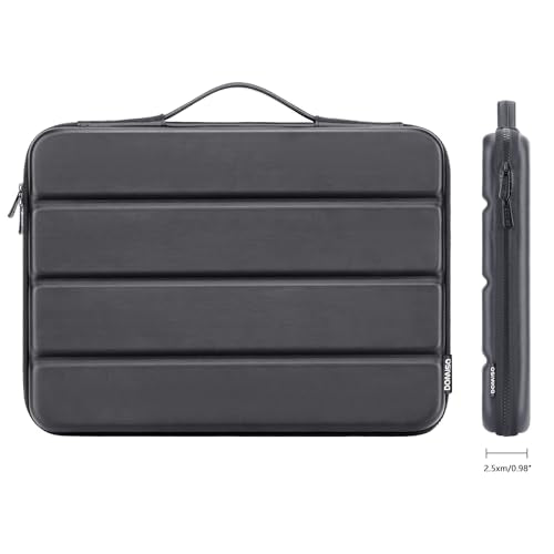 DOMISO 15.6 inch Laptop Sleeve Shoulder Bag Shockproof Computer Bag Waterproof EVA Protective Carrying Case for 16" MacBook Pro/Max M2 M1 2019-2023,15"-16" Asus HP Dell Laptop,Dell XPS 15,Black