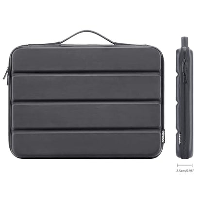 DOMISO 15.6 inch Laptop Sleeve Shoulder Bag Shockproof Computer Bag Waterproof EVA Protective Carrying Case for 16" MacBook Pro/Max M2 M1 2019-2023,15"-16" Asus HP Dell Laptop,Dell XPS 15,Black