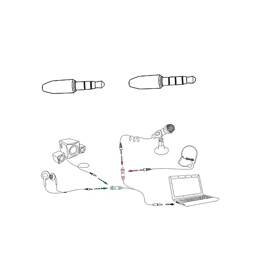 jojofuny 2pcs Male to Female Audio Splitter Adapter for Headset and Microphone Stereo Cable for Laptop and Mobile Devices Convenient Headphone Mic Splitter for Enhanced Audio