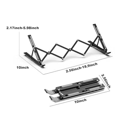 Laptop Stand for Desk, Adjustable 7-Level Aluminum Riser, Ergonomic Notebook Holder, Portable Foldable Laptop Stands Travel for 10-17” Laptops, MacBook, Notebook (Black) - color: Black