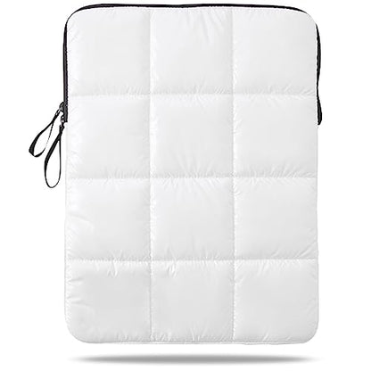 Puffy Laptop Sleeve 15-16 Inch White, Waterproof Carrying Case Bag for Women, Fluffy Computer 15.6 HP Case, Compatible with MacBook Pro 16 Inch, MacBook Air M2 M1, Asus/Dell XPS/Lenovo - color: White, size: 15-16 inch