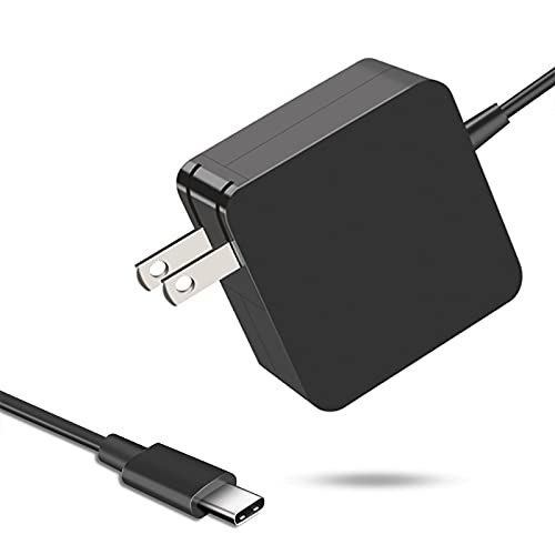 65W USB C Power Adapter, Fiattigear Type C Power PD Wall Fast Charger Compatible with Mac Book Pro, Dell Latitude, Lenovo, Huawei Matebook, HP Spectre, Acer Chromebook and Any Laptops or Smart Phones1 - color: black