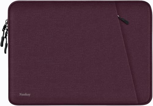 15.6 inch Laptop Sleeve, Shockproof Protective Computer Sleeve Cover with Accessories Pocket, Water Resistant Traveling Carrying Laptop Bag Compatible for MacBook Dell HP Acer Lenovo, Magenta - color: Magenta, size: 15.6 inch