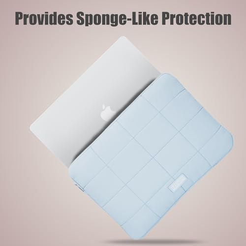 Puffy Laptop Sleeve 15-16 Inch Matte Blue, Waterproof Carrying Case Bag for Women, Fluffy Computer 15.6 HP Case, Compatible with MacBook Pro 16 Inch, MacBook Air M2 M1, Asus/Dell XPS/Lenovo - color: Matte Blue, size: 15-16 inch